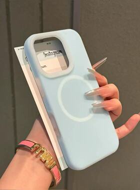 ins风奶蓝色适用小米17promax手机壳高级感Xiaomi17pro新款磁吸情侣款15Pro时尚14全包软ultra防摔13液态硅胶