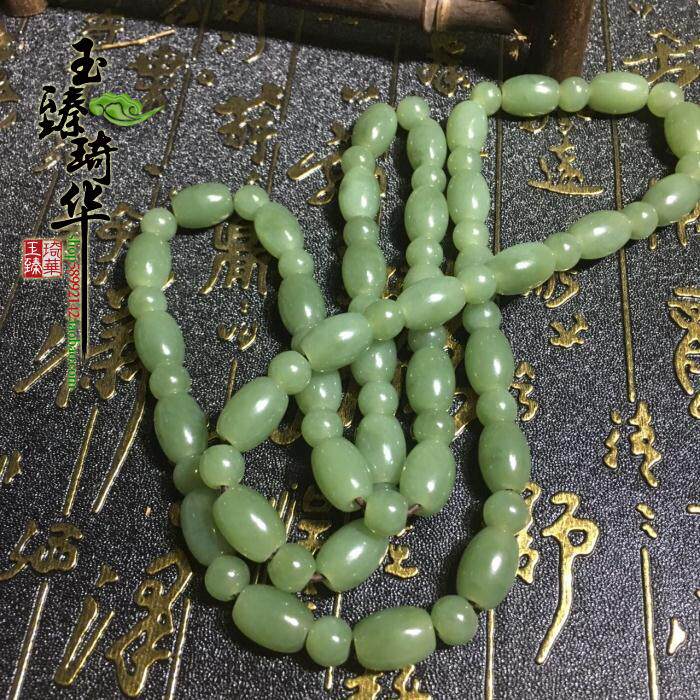 和田玉 岫玉 绿河磨玉 籽料 二细老玉 析木玉 项链 男士项链 精品