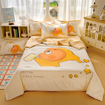 星星人夏凉被四件套全棉夏被