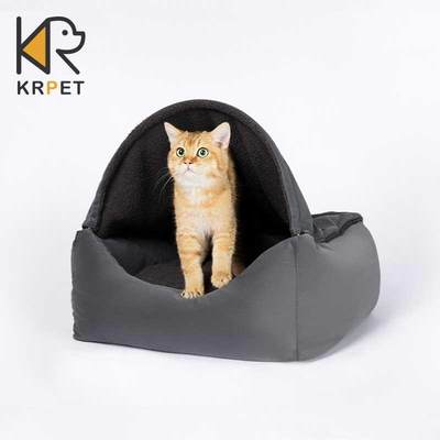 KRPET冬季猫窝羊羔绒保暖半封闭式宠物睡觉床可拆洗泰迪猫咪屋