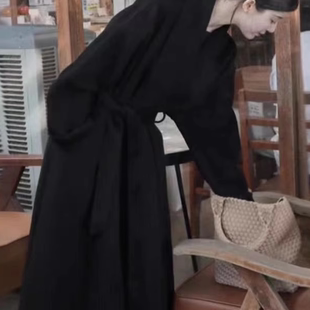 秋冬新款双面毛呢大衣女慵懒风赫本风高端气质名媛显瘦毛呢厚外套