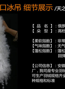 俄罗斯进口散装制品填充羽绒