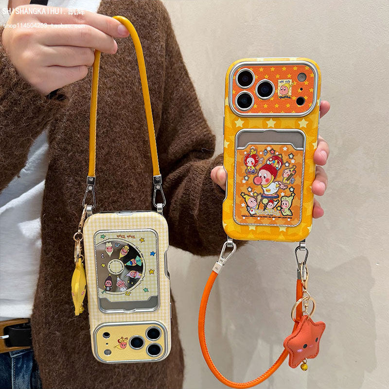 卡通星星人卡包适用苹果手机壳