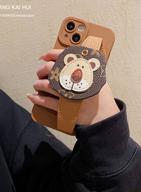 卡通立体狮子头腕带适用华为mate60pro+手机壳mate50/30e/40SR硅胶p70pro防摔套p60/p50E/p40p30女款nova11/9