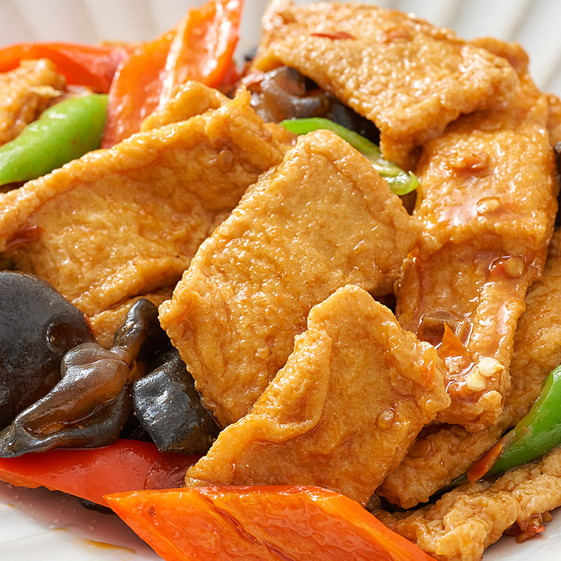 素派胖嘟嘟香酥酥小豆干香辣纯素素食寺院佛家净素懒人速食125g