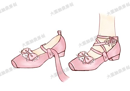 意向金【羽毛芭蕾】高跟版Lolita鞋高跟优雅百搭cla系羽毛lo鞋
