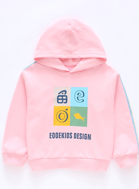 非常小鱼62780秋季新款女童针织套头休闲连帽卫衣儿童纯色上衣