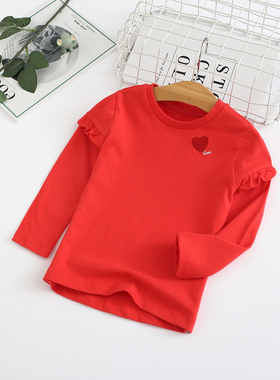 非常小鱼29689女中小童新款秋装针织纯棉T恤长袖上衣100-140