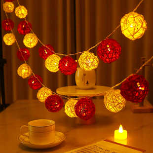 藤球灯串2026新款新年装饰灯春节彩灯氛围灯过年家用灯带场景布置