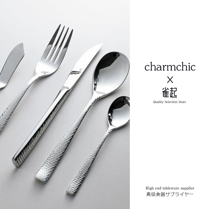 锤纹外贸加厚不锈钢刀叉勺子奶油抹刀酒店餐厅家用西餐具