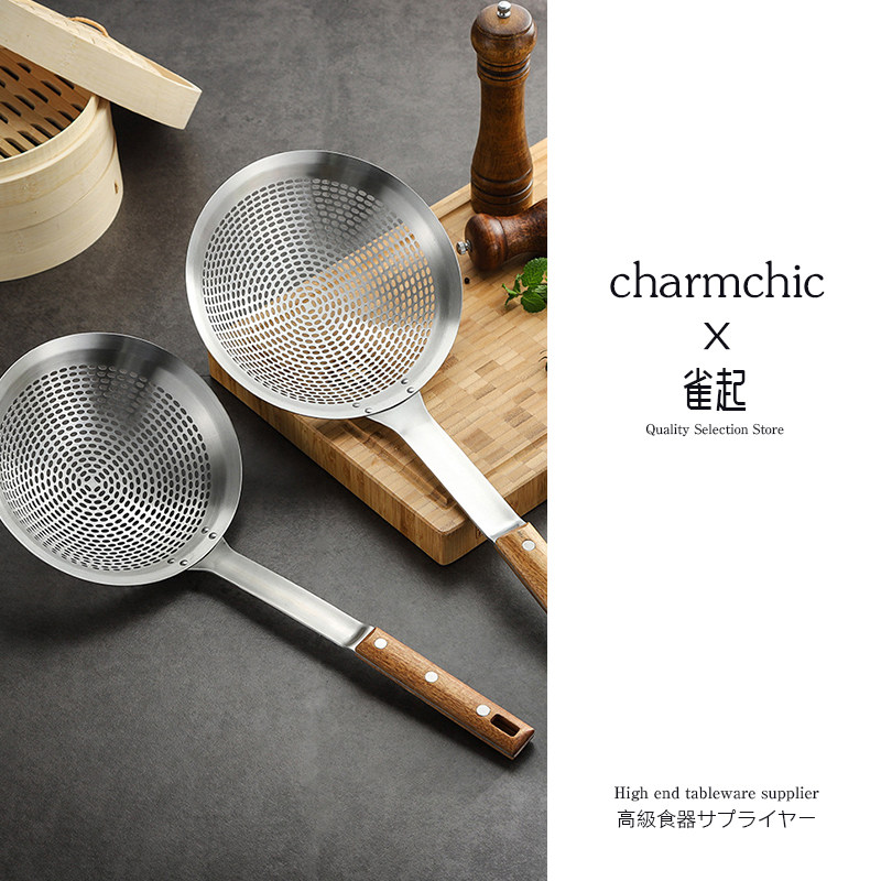 304不锈钢网漏酒店厨房大号水饺面捞油炸油格长柄过滤网隔油漏