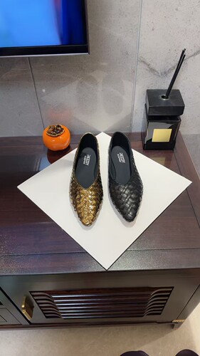 瑞迪蓝图新款真皮女鞋平底单鞋编织金色舒适百搭时尚休闲独特