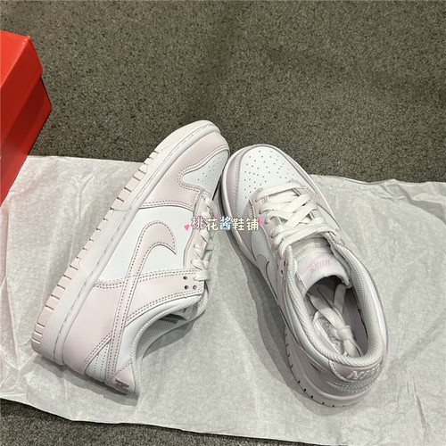 Nike耐克DUNK LOW粉白色大童运动鞋胶底低帮滑板鞋FB9109-128/122