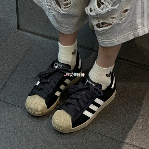 Adidas三叶草26夏男女复古黑白贝壳头运动休闲板鞋KJ9948 KJ9947