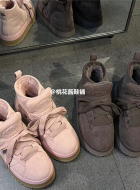 Adidas三叶草冬女中帮CAMPUS加绒增高面包鞋雪地靴JR3736 JR3237