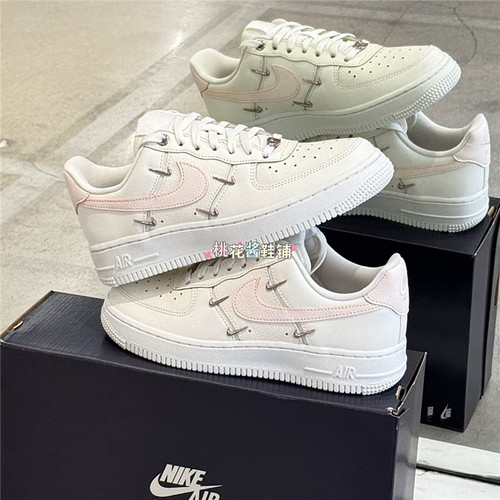 Nike耐克26年女子Air Force 1粉白色低帮运动休闲板鞋FV8110-181