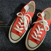 亮橘色低帮帆布鞋 Converse匡威1970S经典 休闲男女款 168037C