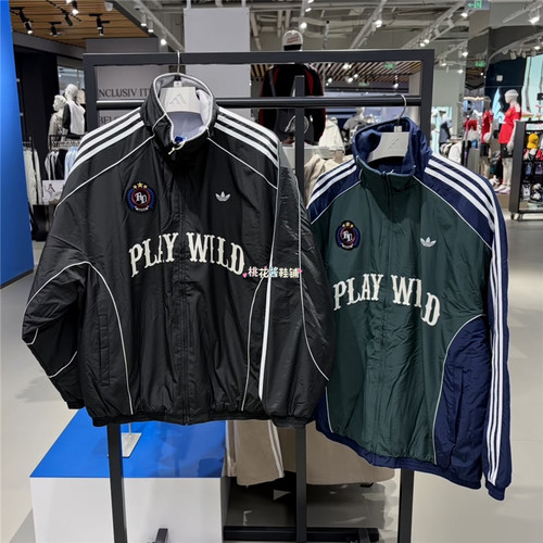 Adidas三叶草26年秋冬男女双面穿复古保暖棉服宽松夹克外套KX4901