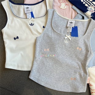 Adidas三叶草女玛丽猫联名蝴蝶结运动休闲背心吊带KC3102 KC3103