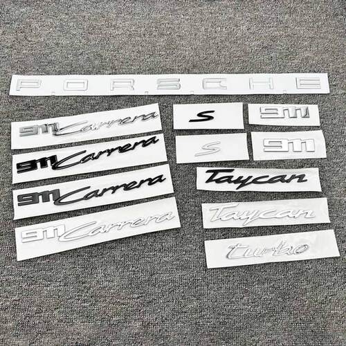 保时捷字标 新911Carrera车尾字母标贴纸Taycan turbo4S 911车标