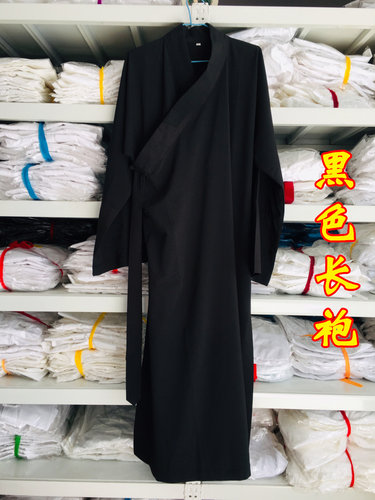 天师豪礼斜襟夏季薄款黑色练功服