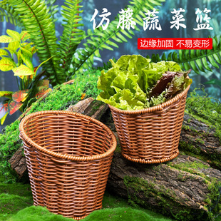 山野风野生菇菌仿竹编火锅店蔬菜拼盘烤肉青菜生菜桶装菜篮子商用
