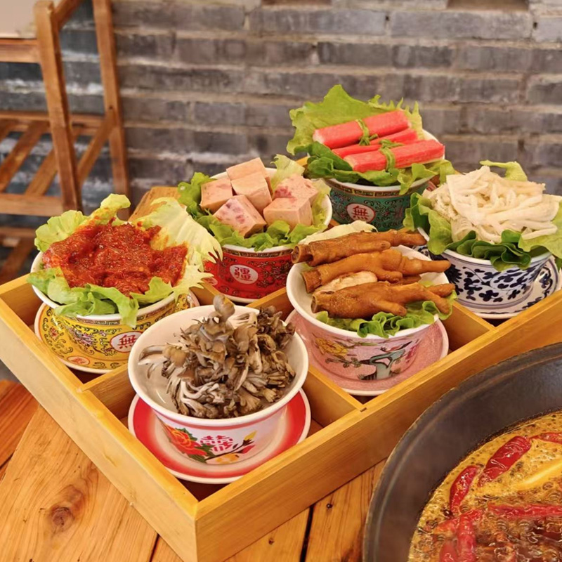 密胺复古茶盅盅餐厅火锅店专用