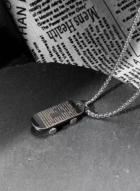 网红指尖小滑板带轮项链男女个性吊坠学生情侣挂件嘻哈百搭滑板车