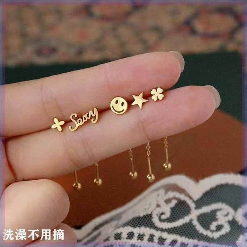 钛钢皮质耳饰 【钛钢保色】韩版女简约气质流苏耳线养耳洞耳环耳
