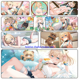 Hololive 风真伊吕波 HoloX Vtuber 虚拟主播超大游戏锁边鼠标垫