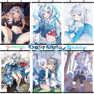 Hololive EN 噶呜·古拉 Vtuber Gura定制防水油画布动漫挂画海报