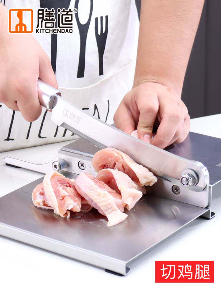 膳道中药材切片刀家用铡刀铡排骨闸刀阿胶糕切刀天麻中药材切片机