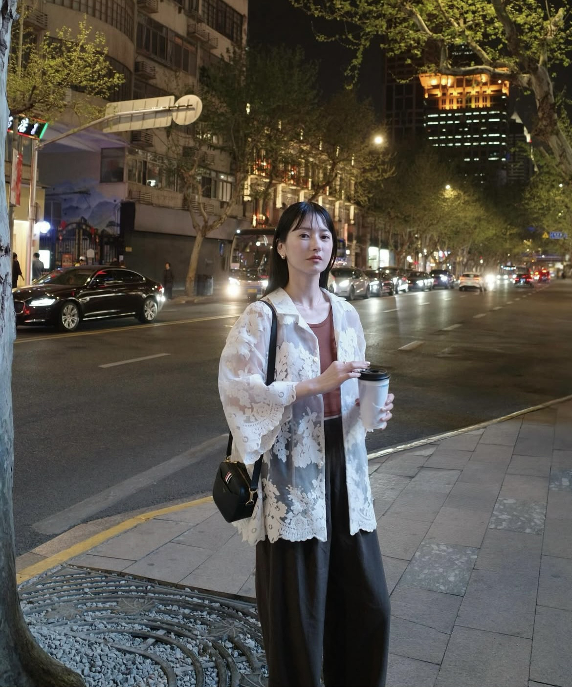 日本CLANE春夏宽松日系简约设计款透视刺绣衬衫女