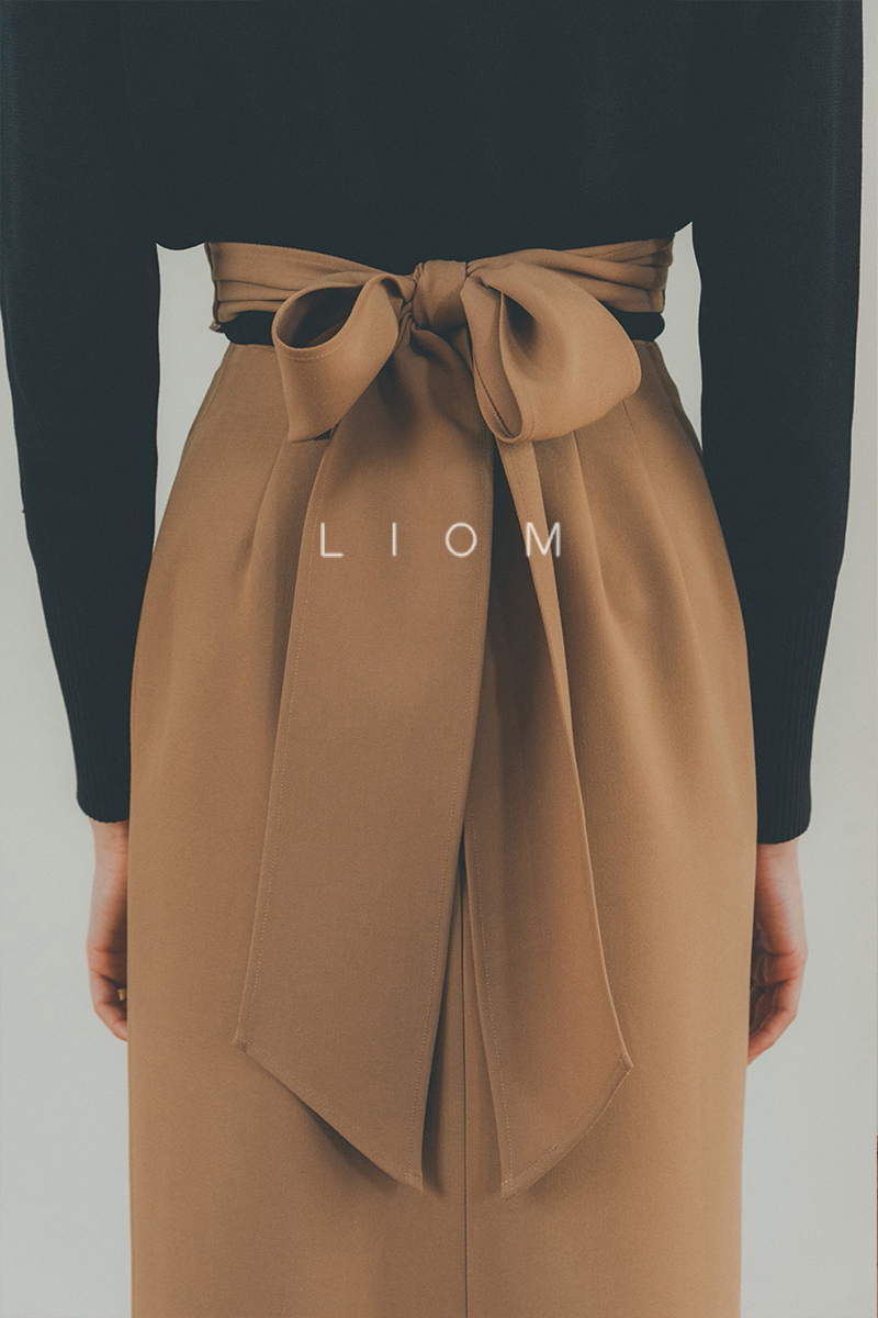 松本惠奈高腰系带开叉半身裙日系