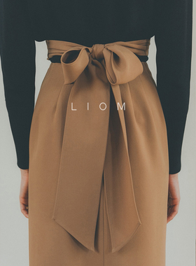 25春新品Clane松本惠奈高腰显瘦侧切开衩包臀蝴蝶结系带半身裙女