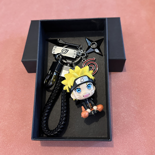 火影忍者钥匙扣鸣人佐助卡卡西挂件公仔手办摆件汽车钥匙链包挂饰
