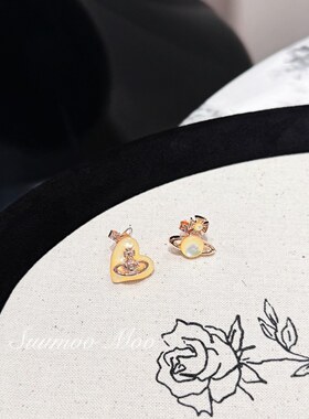 铜合金合成锆石耳饰 时尚精致黄色AB星球耳钉