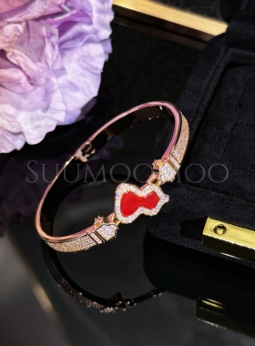铜合金合成锆石手镯 时尚满钻红色葫芦手镯