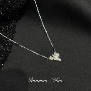 坠链均925银合成锆石 彗星项链925通体银项链法式高级感项链