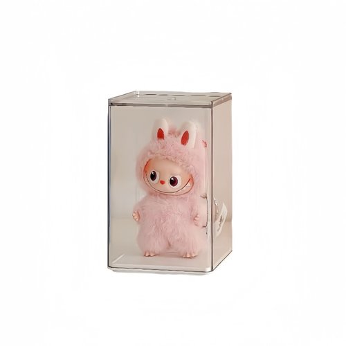 4.0 迷你labubu盲盒收纳盒泡泡玛特拉布布心底密码手办透明防尘罩