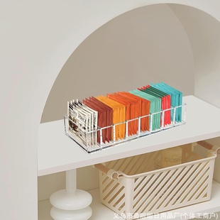 亚马逊透明简约咖啡包胶囊收纳盒茶包袋收纳盒分格桌面亚克力收纳