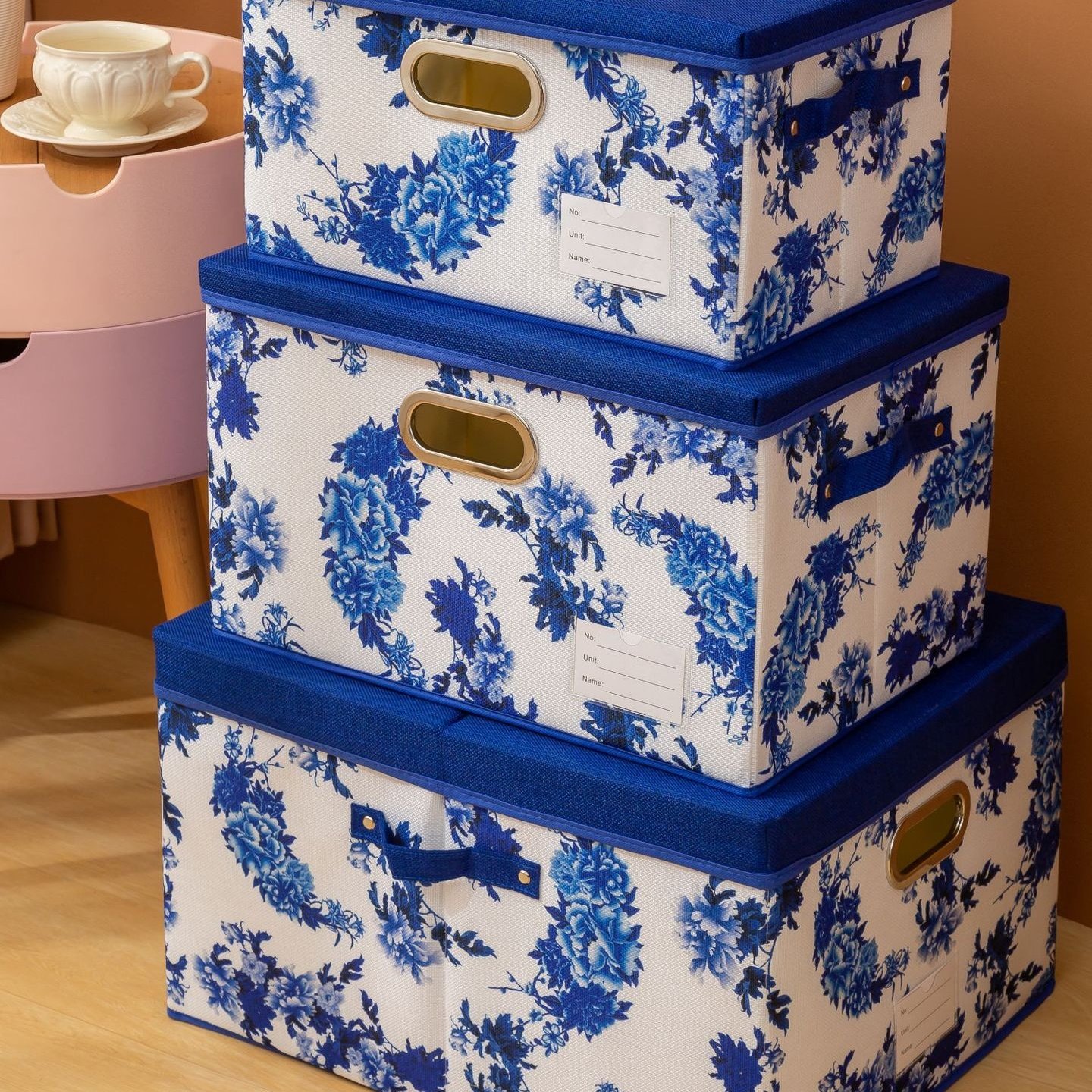 圣诞元素收纳箱 大中小三件套 棉麻印花田园 棉被衣物毛衣收纳箱,收纳整理,吸尘器收纳架/盒/袋,淘宝优惠券,粉丝福利购,淘宝优惠卷