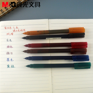晨光速干黑色笔复古国之色直液式 0.5全针管大容量签字笔彩色M2003
