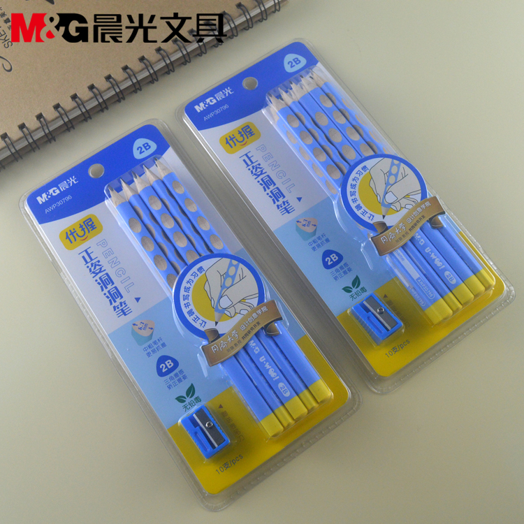 晨光文具三角杆2B木杆铅笔中粗笔杆更易抓握优质石墨铅芯AWP30796