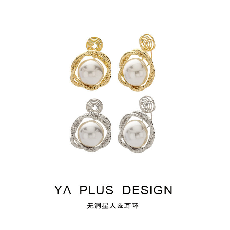 无耳洞复古法式麻花金属珍珠耳针优雅简约创意通勤蚊香盘耳夹,饰品/流行首饰/时尚饰品新,耳夹,淘宝优惠券,粉丝福利购,淘宝优惠卷