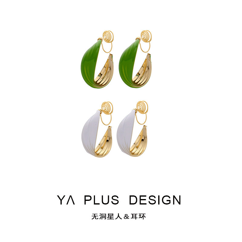 日韩版滴釉螺旋C形耳圈耳环简约气质创意潮流耳针无洞蚊香盘耳夹,饰品/流行首饰/时尚饰品新,耳夹,淘宝优惠券,粉丝福利购,淘宝优惠卷