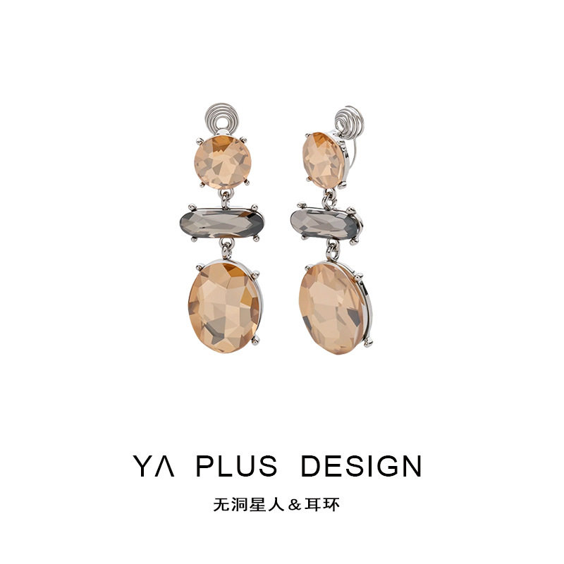 无痛日韩设计闪钻水晶长款耳针轻奢个性感爆闪耳坠蚊香盘耳夹,饰品/流行首饰/时尚饰品新,耳夹,淘宝优惠券,粉丝福利购,淘宝优惠卷