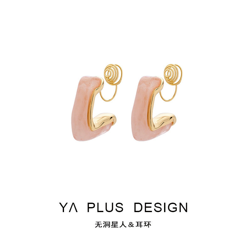 小巧日常设计树脂弧形宫廷风耳针气质简约感无耳洞蚊香盘耳夹,饰品/流行首饰/时尚饰品新,耳夹,淘宝优惠券,粉丝福利购,淘宝优惠卷
