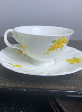 则武Noritake骨瓷咖啡杯 黄色花草 茶亦居日本古美术SPS6-1
