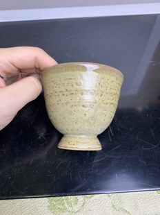 伊罗保烧高足茶杯 茶亦居日本古美术D13